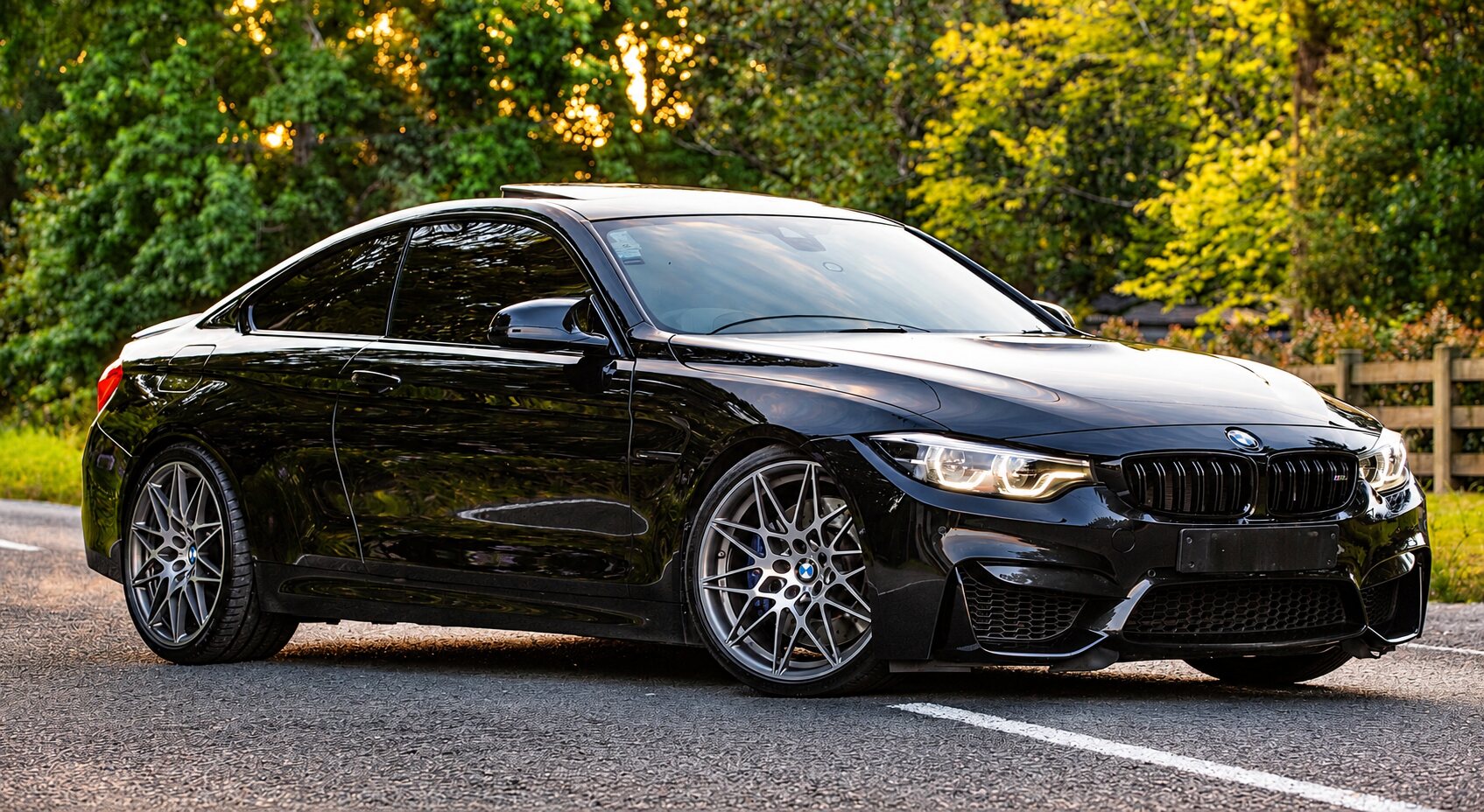 Black BMW M4 coupe, window tint fitted